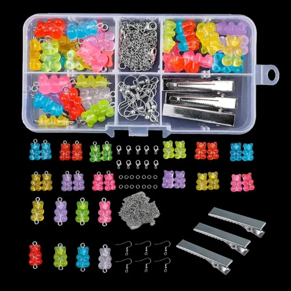 Earring Making Kit: Bear Charms, Hooks, Pendants