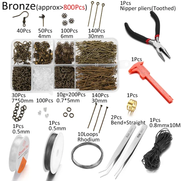 Earring Making Kit – 800pcs Hooks, Jump Rings & Tools - Image 8