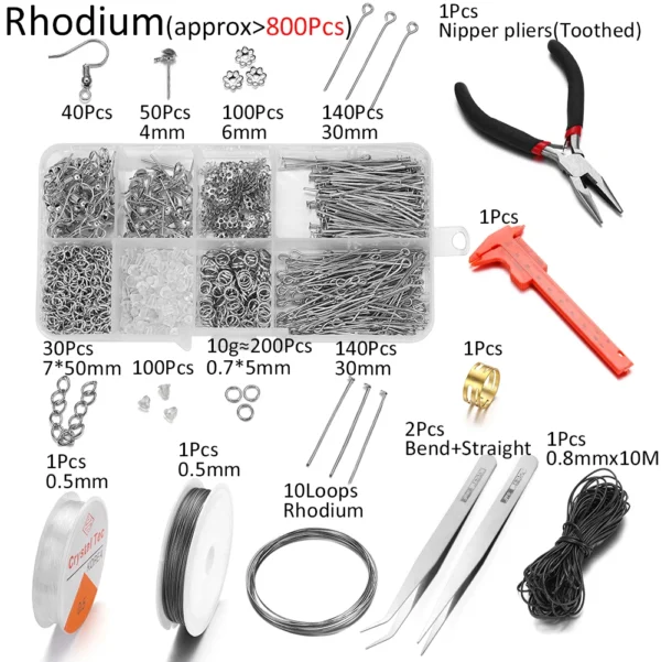 Earring Making Kit – 800pcs Hooks, Jump Rings & Tools - Image 7