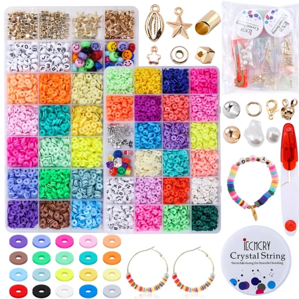 Earring Making Kit: 4080pcs Polymer Clay Beads