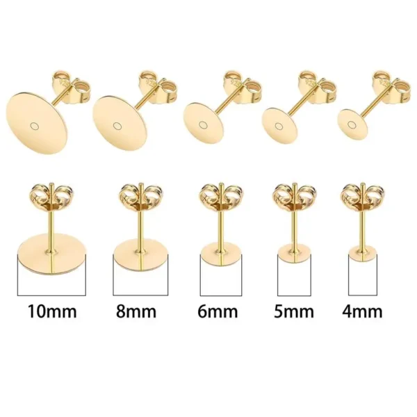 Earring Making Kit - 925 Silver Plated Studs & Backs - Image 6