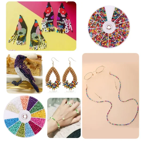 Earring Making Kit with 2000pcs Glass Seed Beads - Image 6