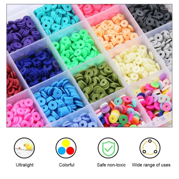Earring Making Kit: 4080pcs Polymer Clay Beads - Image 2