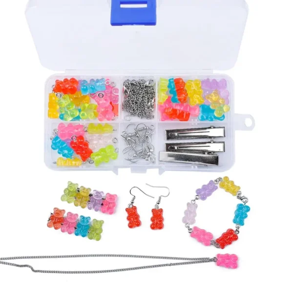 Earring Making Kit: Bear Charms, Hooks, Pendants - Image 3