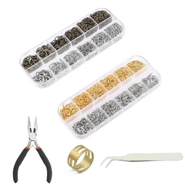 Earring Making Kit: Copper Rings, Clasps, Pliers Set - Image 2