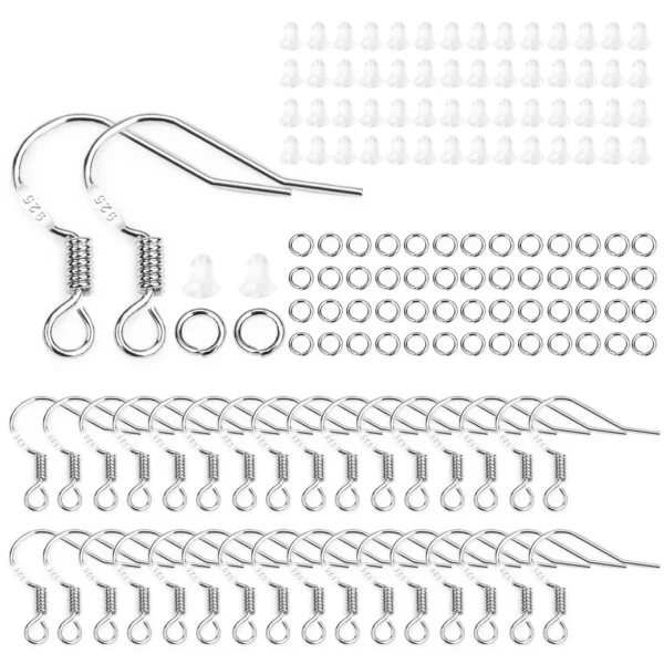 Earring Making Kit: Silver Hooks, Jump Rings, DIY
