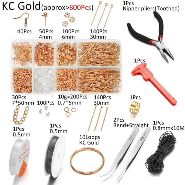 Earring Making Kit – 800pcs Hooks, Jump Rings & Tools - Image 11