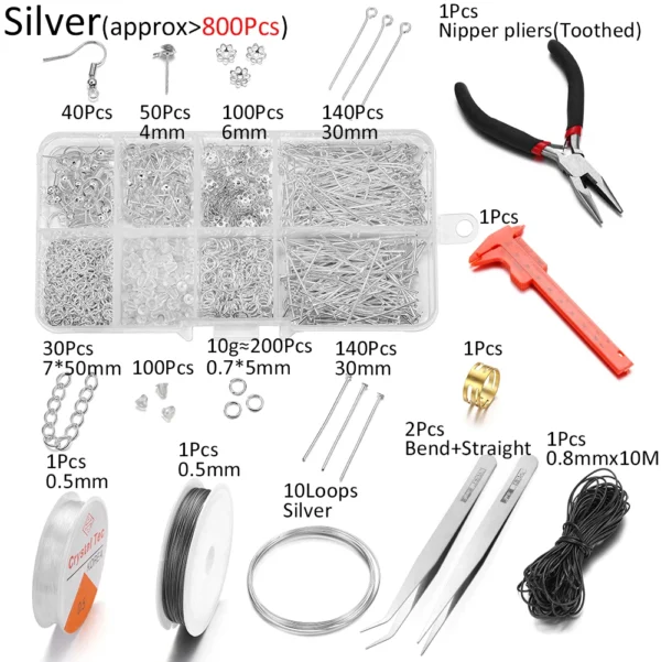 Earring Making Kit – 800pcs Hooks, Jump Rings & Tools - Image 4