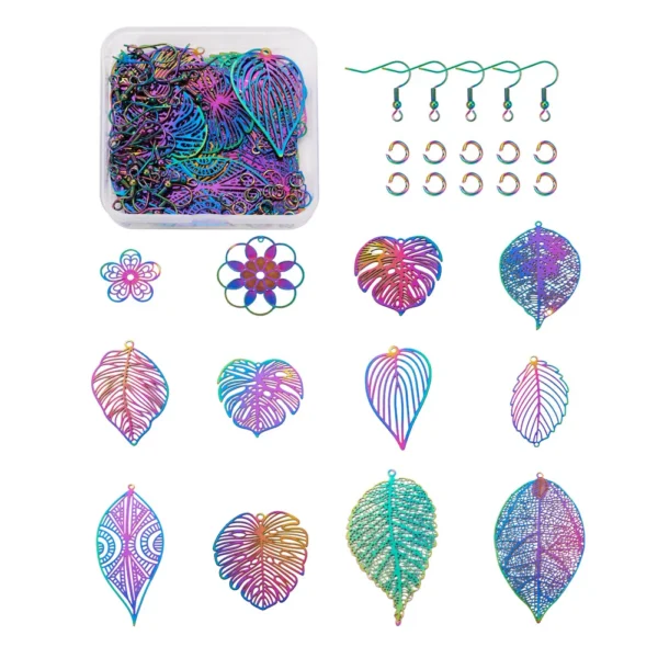 Earring Making Kit with Steel Pendants & Hooks
