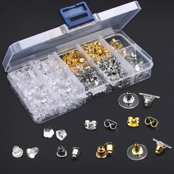 Earring Making Kit - Silicone & Alloy Clasp Set