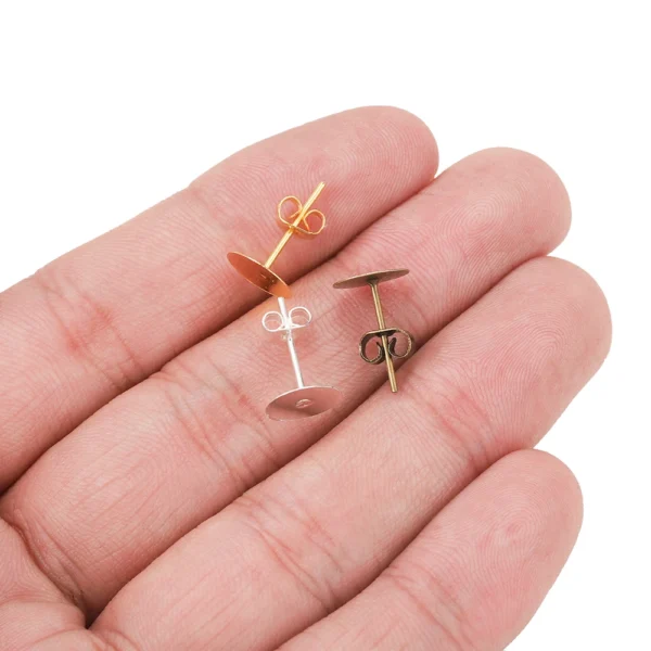 Earring Making Kit: 100pcs Metal Blank Post Earring Studs - Image 7