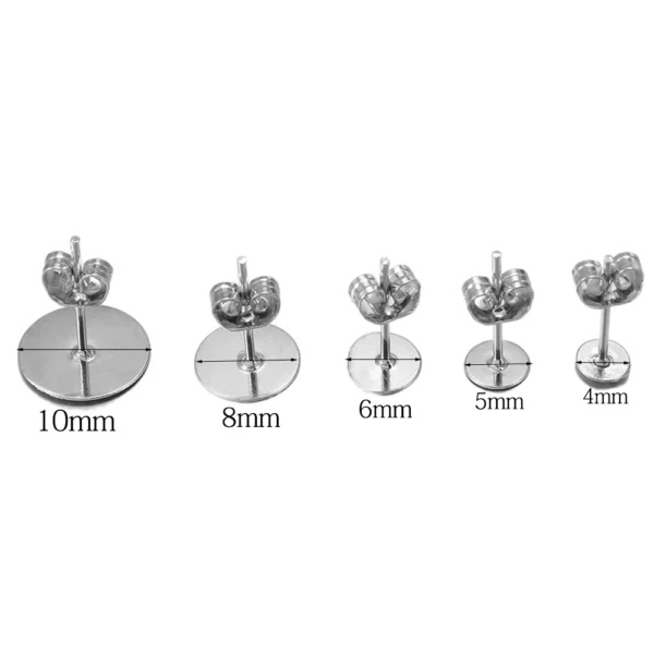 Earring Making Kit: 100pcs Metal Blank Post Earring Studs - Image 11