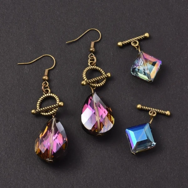 Earring Making Kit with Crystal Beads & Brass Hooks - Image 2