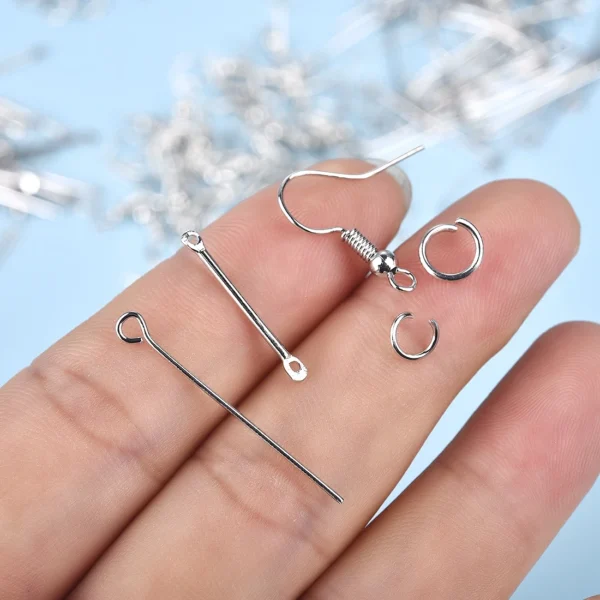 Earring Making Kit: Silver Hooks, Jump Rings, DIY - Image 5
