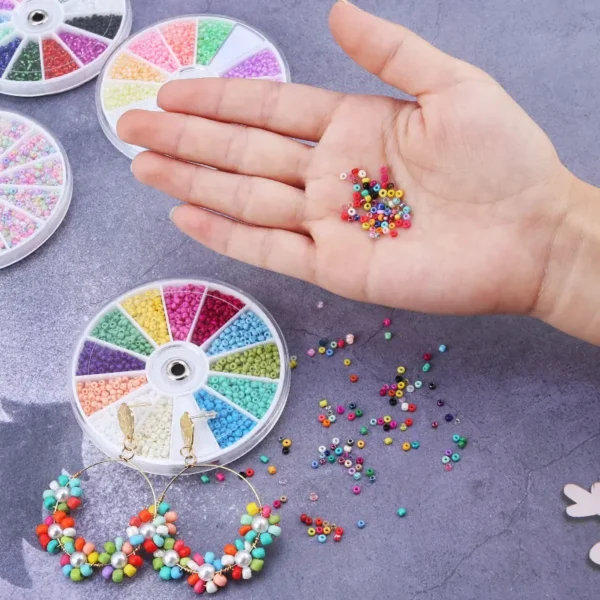 Earring Making Kit with 2000pcs Glass Seed Beads - Image 5