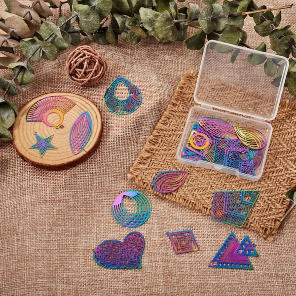 Earring Making Kit with Steel Pendants & Hooks - Image 5