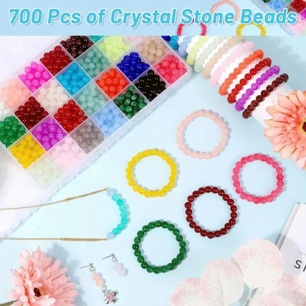Earring Making Kit: 700pcs Glass Beads, 28 Colors - Image 4