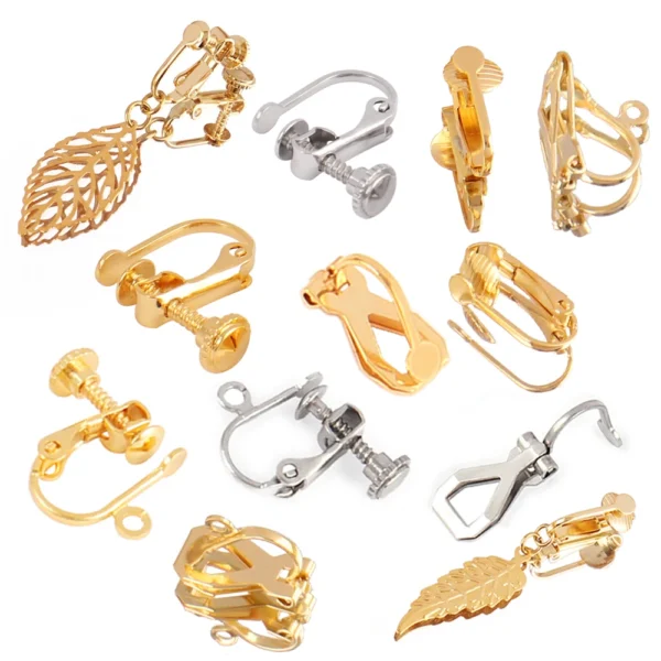 Earring Making Kit: 10pcs Stainless Steel Clip On Bases