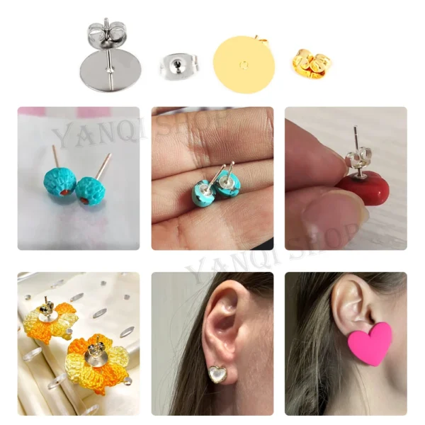 Earring Making Kit: Steel Earring Bases & Plugs - Image 5