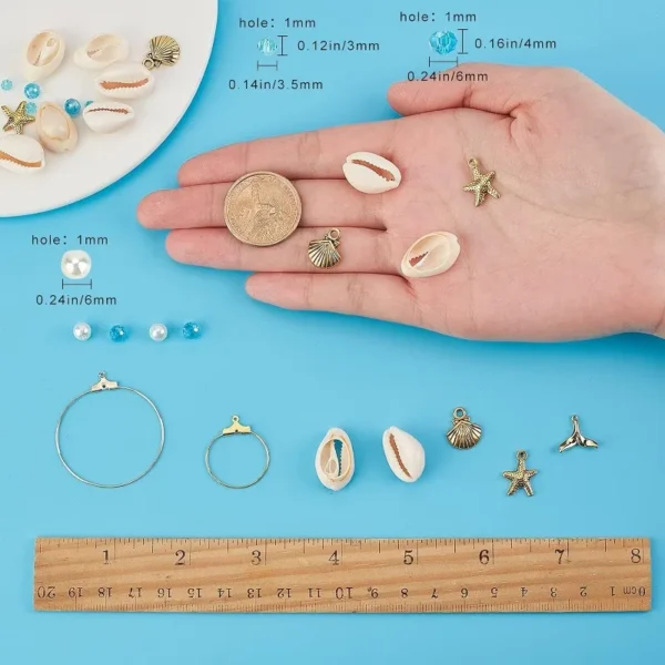 10 Pairs Earring Making Kit with Shell Charms - Image 4
