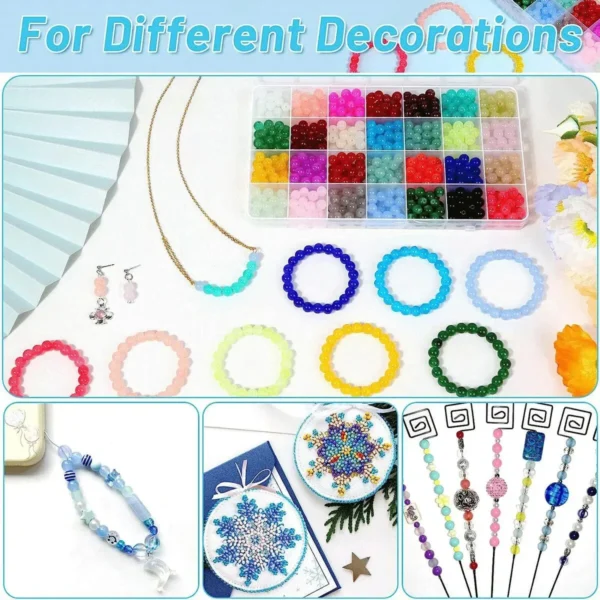 Earring Making Kit: 700pcs Glass Beads, 28 Colors - Image 2