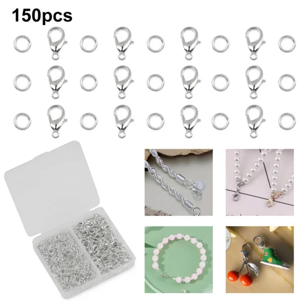 150pcs Earring Making Kit with Lobster Clasps & Rings - Image 3