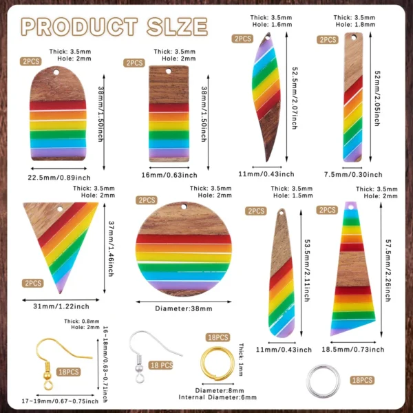Earring Making Kit - Resin & Walnut Pendants - Image 2