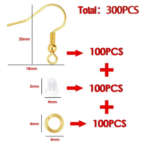 Earring Making Kit with Hypoallergenic Hooks & Rings - Image 2