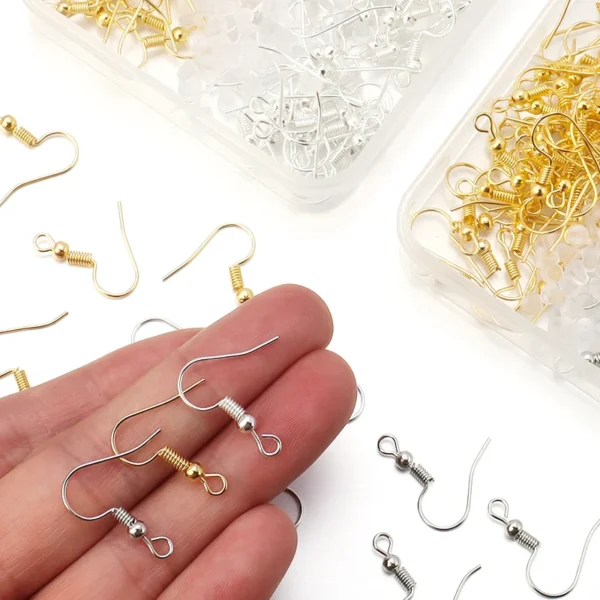 Earring Making Kit, 200pcs Hooks, Plugs, Back Accessories - Image 5