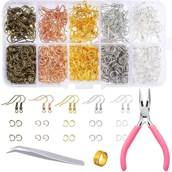 Earring Making Kit with Hooks, Jump Rings & Pliers