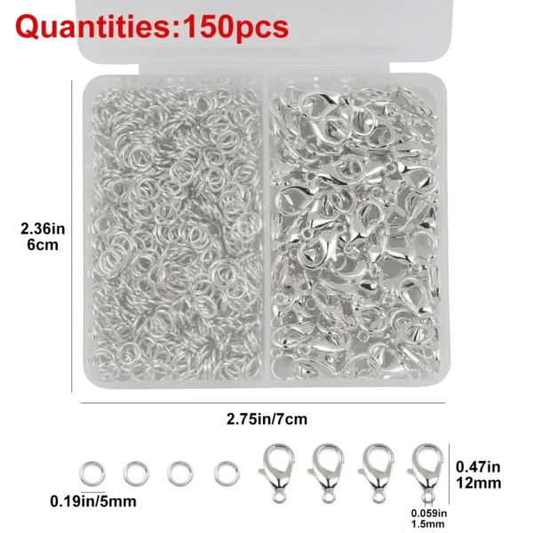 150pcs Earring Making Kit with Lobster Clasps & Rings - Image 5