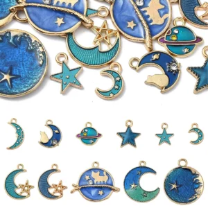20 Pcs Earring Making Kit Blue Star Pendants