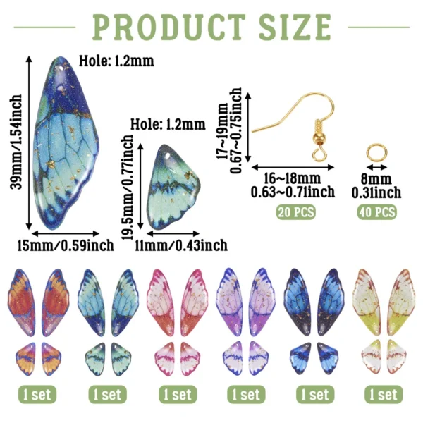 Earring Making Kit with Butterfly & Dragonfly Wing Charms - Image 2