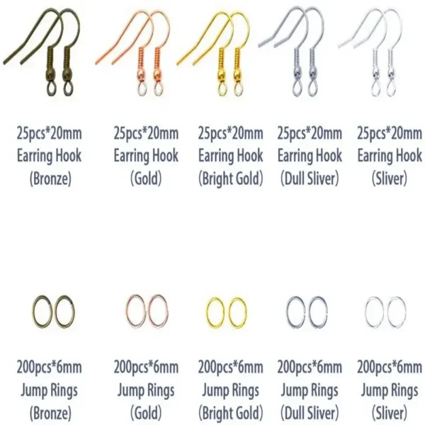 Earring Making Kit with Hooks, Jump Rings & Pliers - Image 3