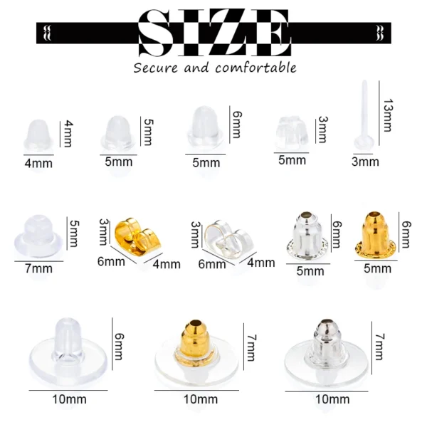 Earring Making Kit: Hypoallergenic Silicone Backs - Image 2