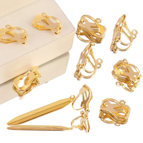 Earring Making Kit: 10pcs Stainless Steel Clip On Bases - Image 4