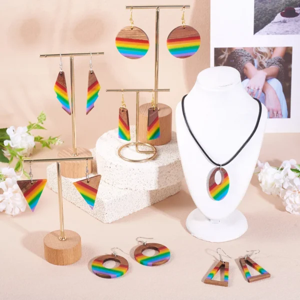 Earring Making Kit - Resin & Walnut Pendants - Image 6