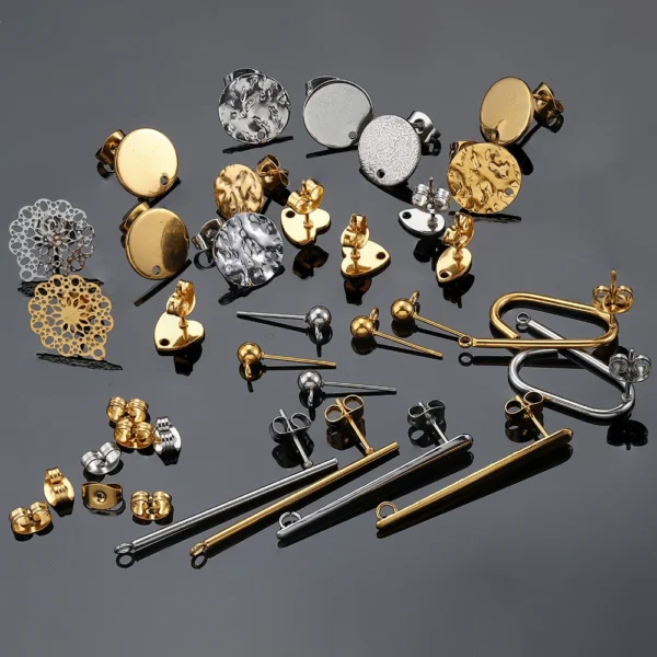 10pcs Earring Making Kit Stainless Steel Posts - Image 4