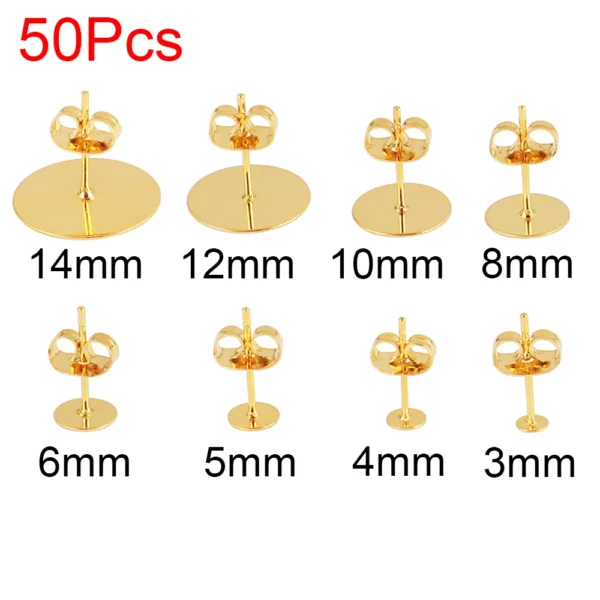 Earring Making Kit - 50-100Pcs Stainless Steel Studs - Image 6