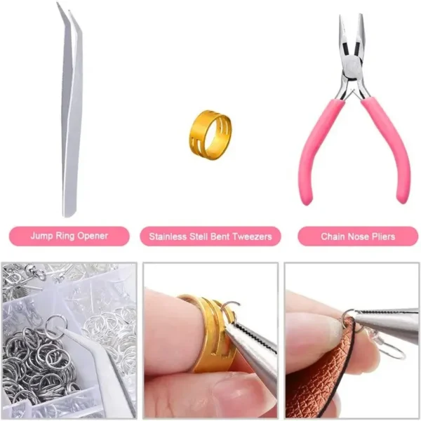 Earring Making Kit with Hooks, Jump Rings & Pliers - Image 4