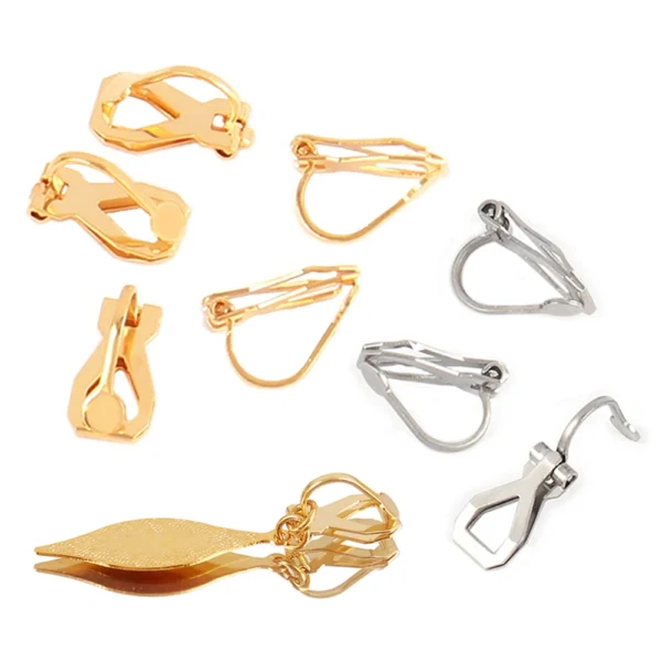 Earring Making Kit: 10pcs Stainless Steel Clip On Bases - Image 3