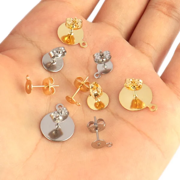 Earring Making Kit - 50-100Pcs Stainless Steel Studs - Image 5