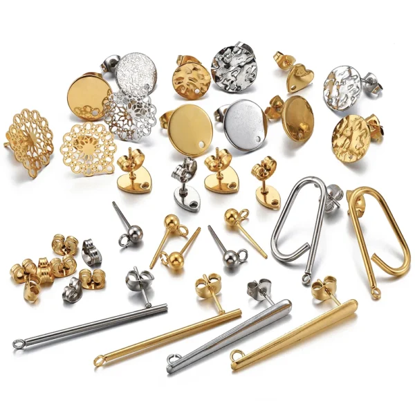 10pcs Earring Making Kit Stainless Steel Posts