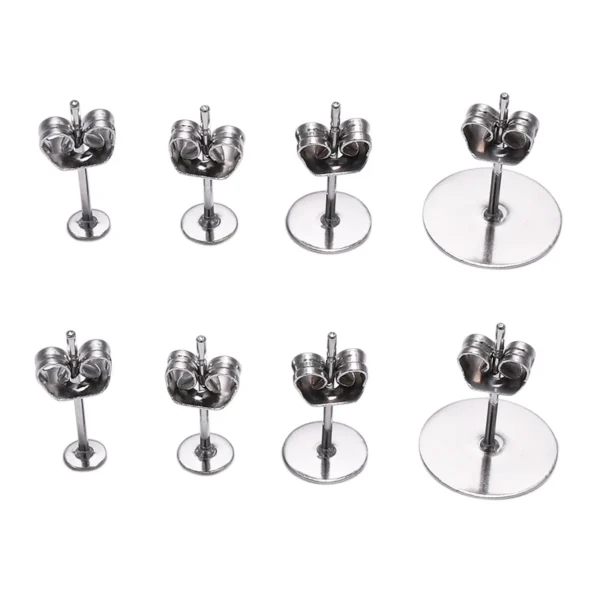 Earring Making Kit - 100Pcs Gold Stainless Steel Studs