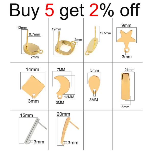 Earring Making Kit – 50pcs Stainless Steel Earring Hooks - Image 2