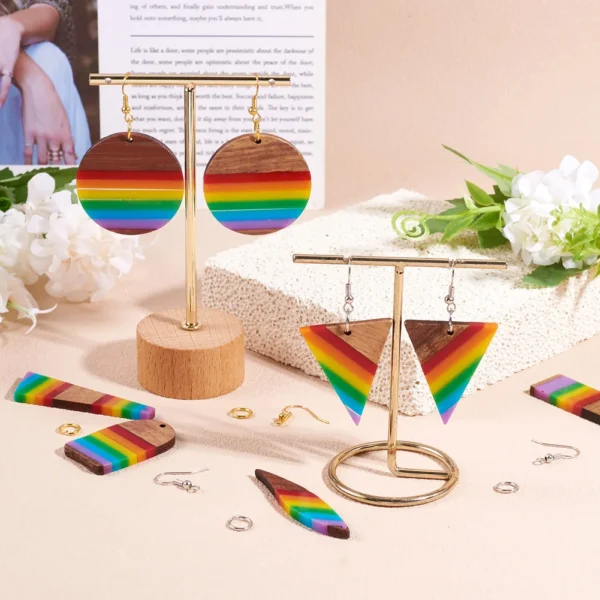 Earring Making Kit - Resin & Walnut Pendants - Image 5