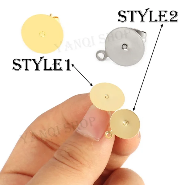 Earring Making Kit: Steel Earring Bases & Plugs - Image 3