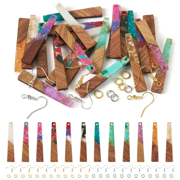 Earring Making Kit - Resin & Wood Pendants