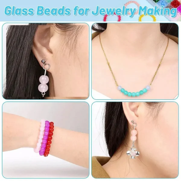 Earring Making Kit: 700pcs Glass Beads, 28 Colors - Image 5