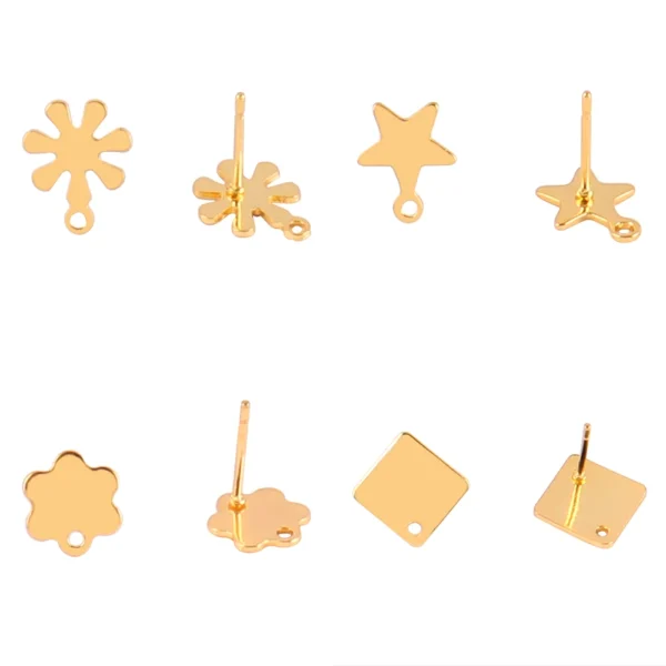 Earring Making Kit – 20Pcs Geometric Stainless Steel Bases - Image 4